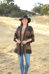 Medium length Cardigan with square pockets