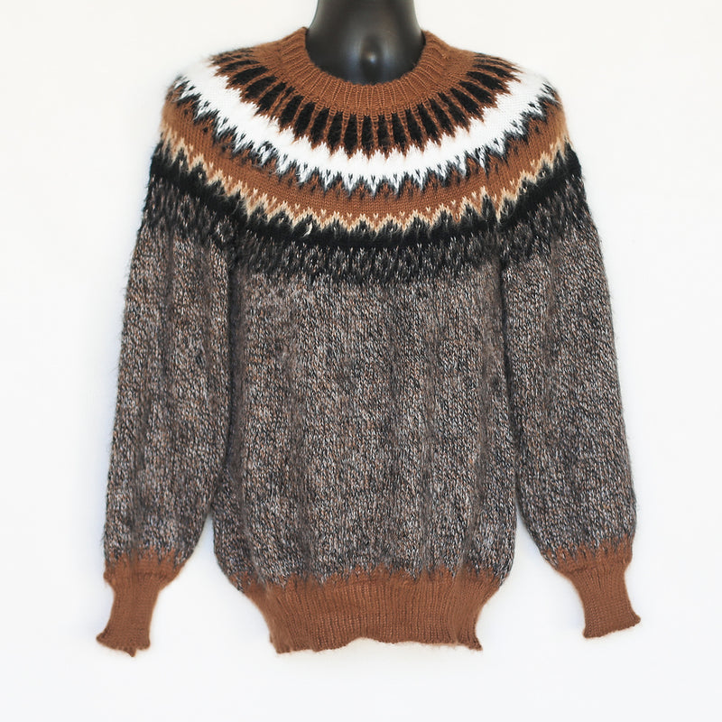 Pullover sweater with ethnic designs